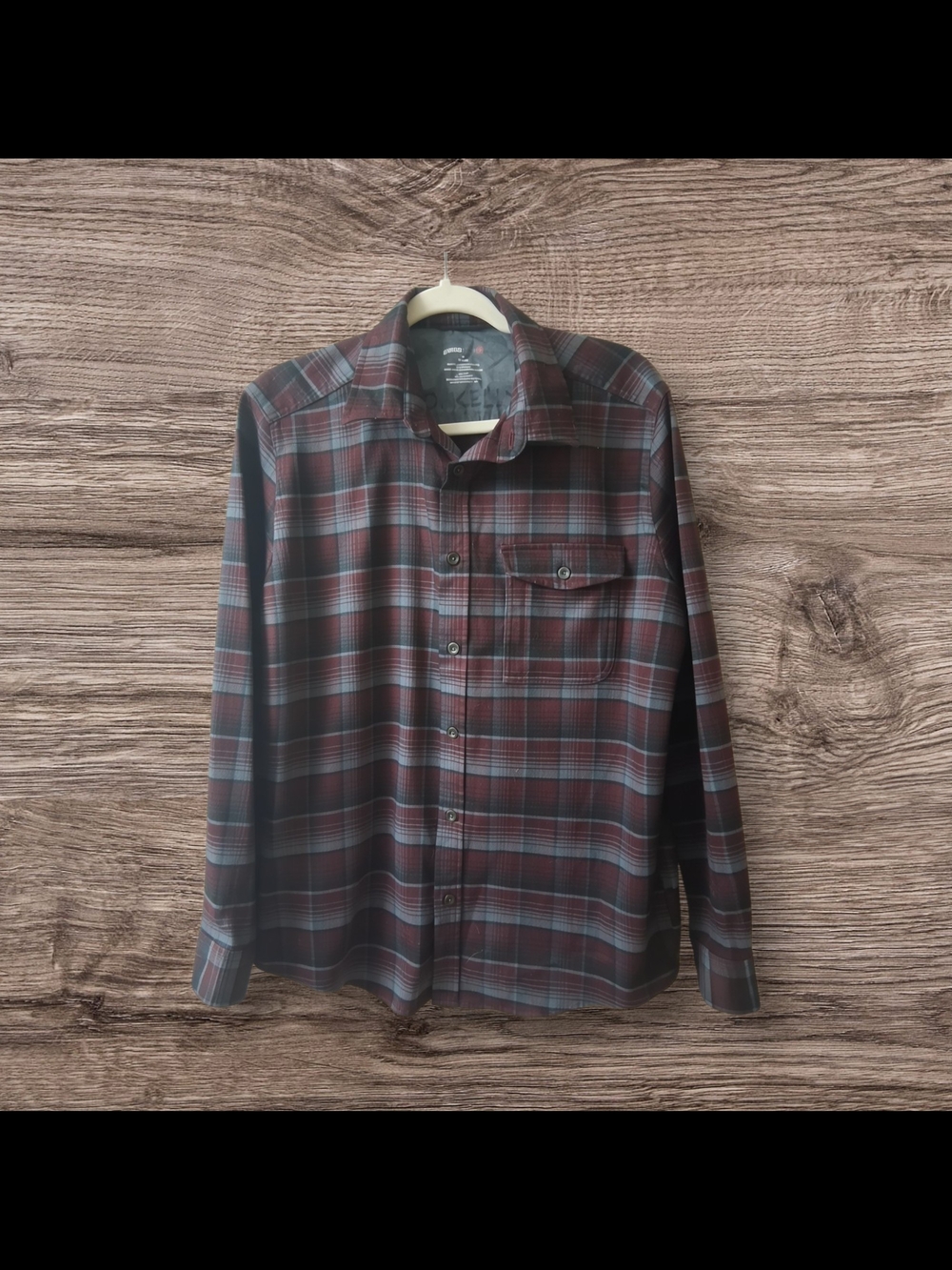 Swiss Tech Men’s Plaid Button-Down Shirt - Burgundy & Blue